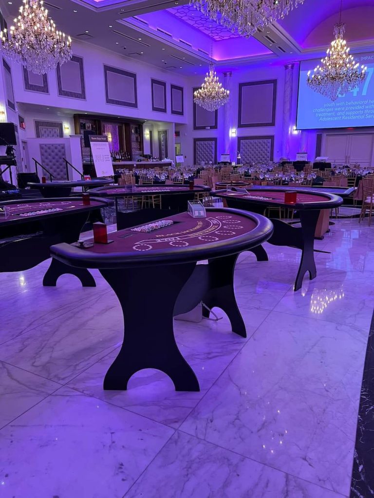 Indoor decor at a corporate casino party