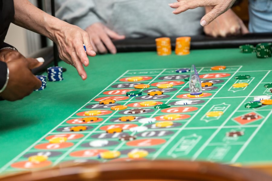 A picture of a casino table at a fundraising event